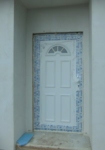 Входна алуминиева врата с декоративен термопанел №5